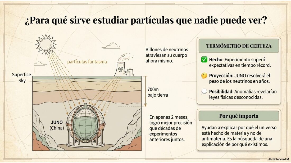 El detector JUNO a 700 metros bajo tierra en China: billones de neutrinos atraviesan su cuerpo ahora mismo.