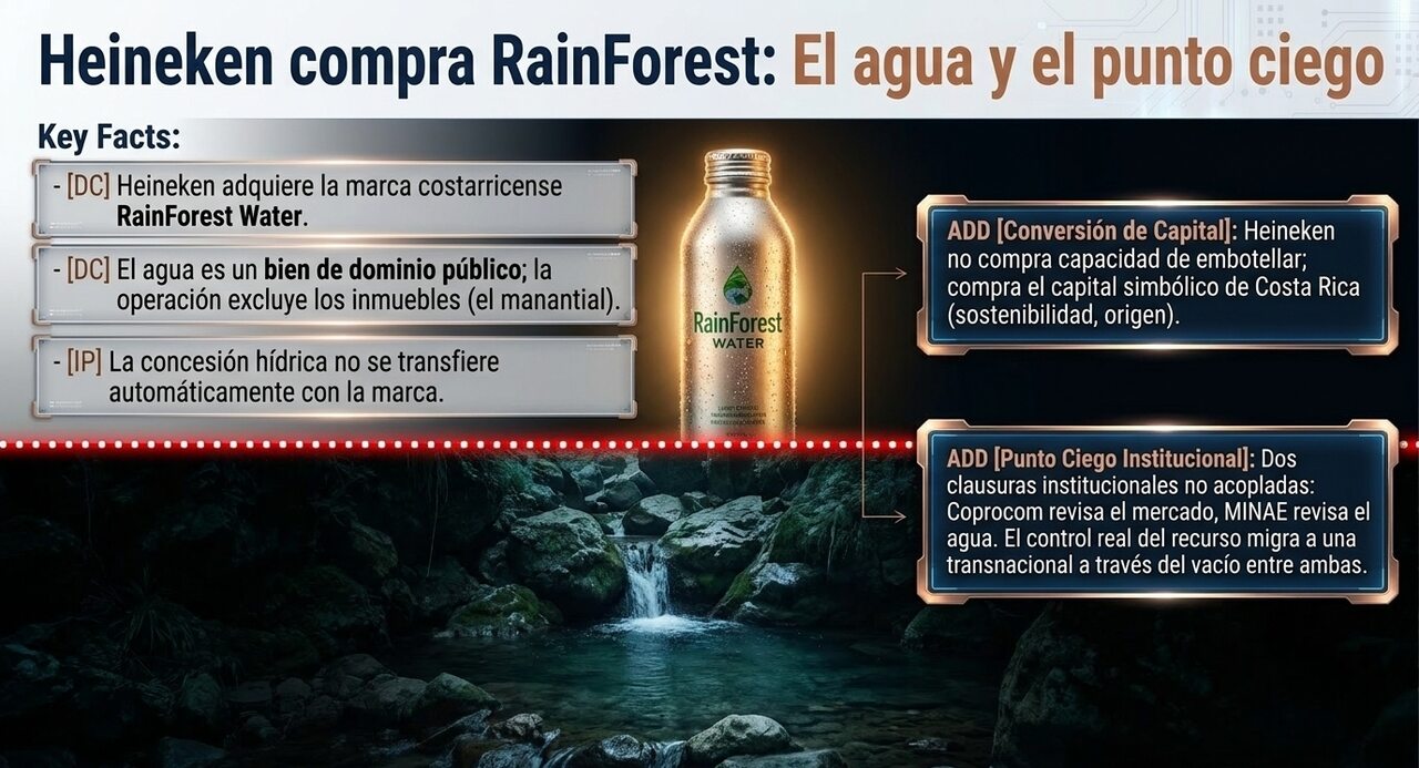 Heineken compra RainForest: el agua y el punto ciego institucional entre Coprocom y la Dirección de Agua del MINAE.