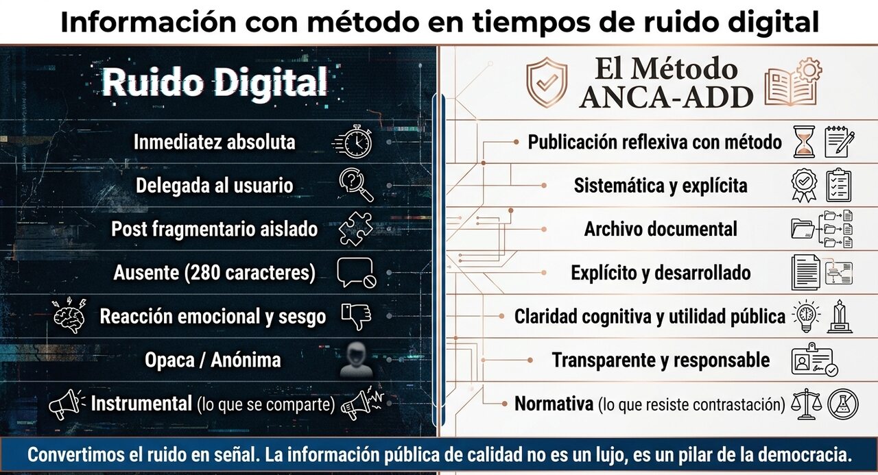 Información con método en tiempos de ruido digital: el método ANCA-ADD frente al ruido digital.