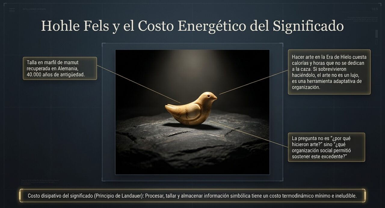 Hohle Fels y el costo energético del significado: talla en marfil de mamut de un ave, hallada en Alemania, de 40.000 años de antigüedad.