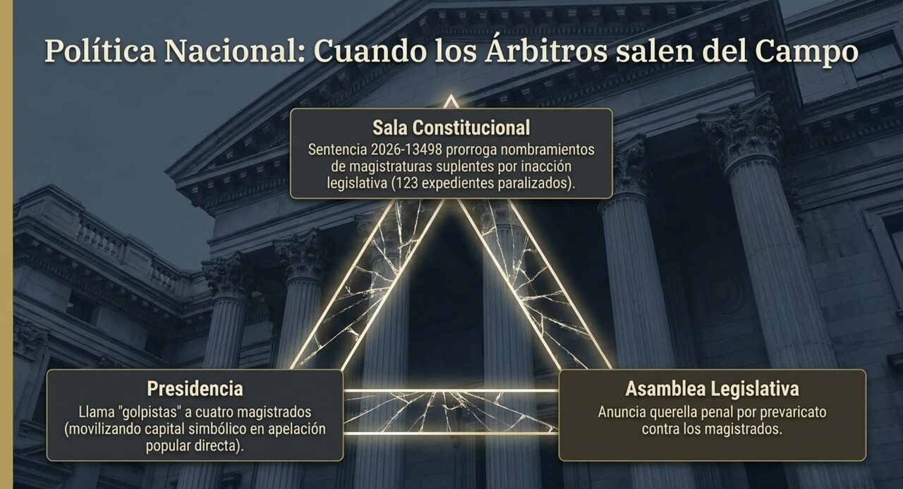 Política nacional: cuando los árbitros salen del campo — Sala Constitucional, Presidencia y Asamblea Legislativa enfrentados por la sentencia 2026-13498.