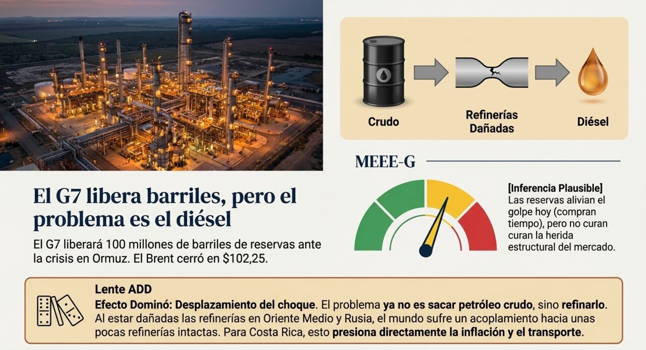 Del crudo a las refinerías dañadas y al diésel: el cuello de botella del petróleo.