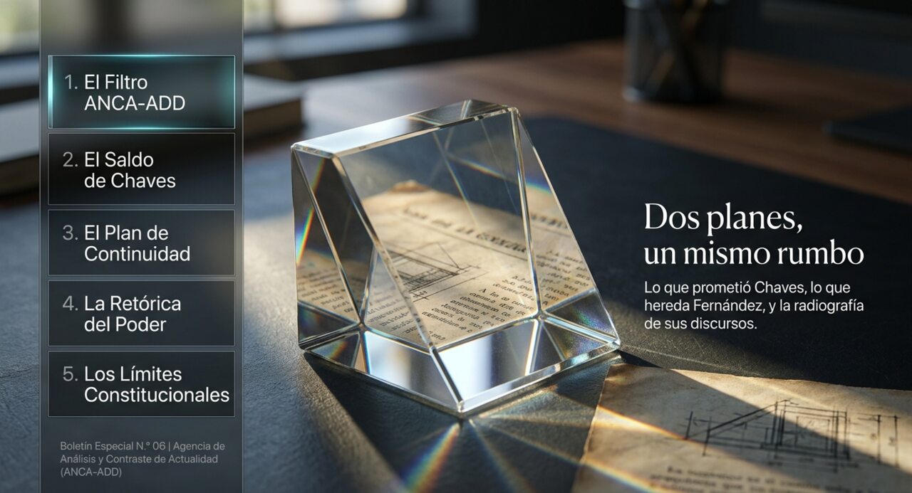 Un prisma de cristal sobre un documento antiguo, junto al título 'Dos planes, un mismo rumbo'.