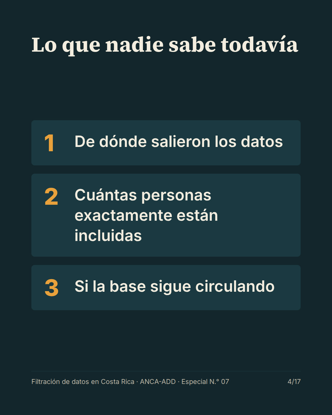 Lo que nadie sabe todavía: de dónde salieron los datos, cuántas personas están incluidas y si la base sigue circulando.