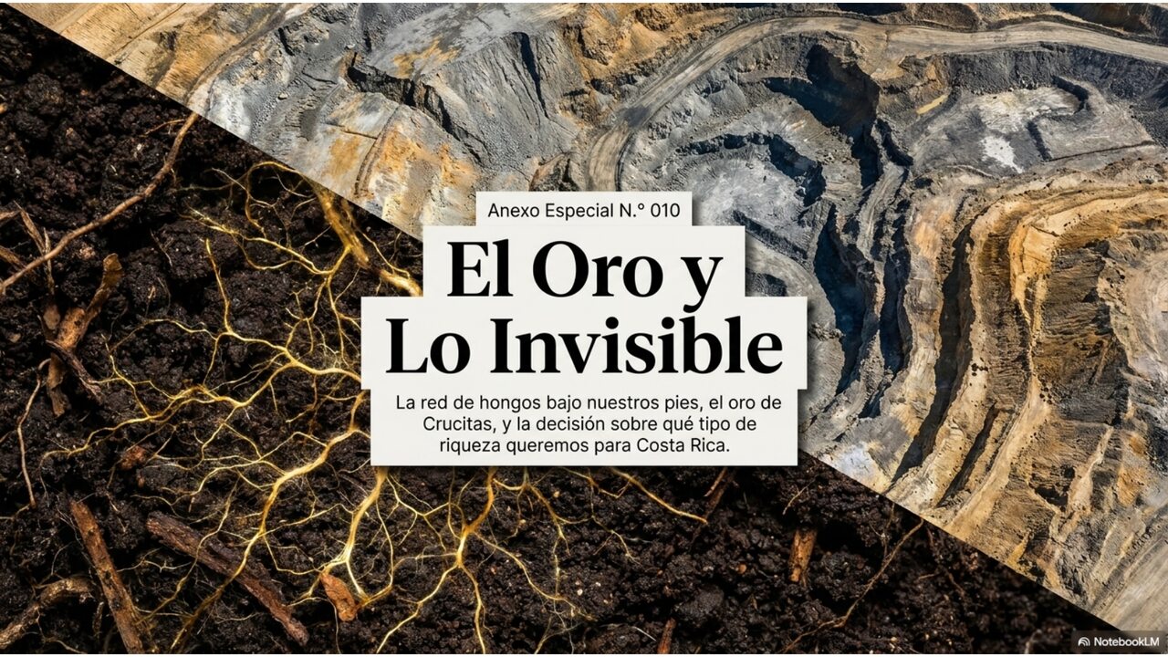 El Oro y Lo Invisible: la red de hongos bajo nuestros pies, el oro de Crucitas, y la decisión sobre qué tipo de riqueza queremos para Costa Rica.